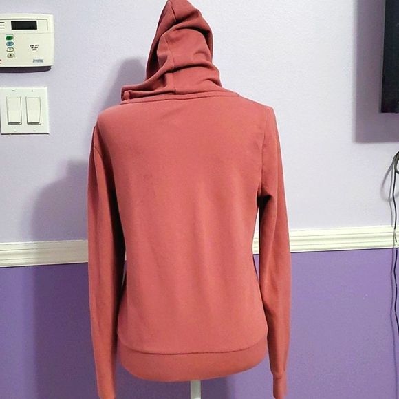 PINK Mauve Soft Comfy Long Sleeve Lounging Zippered Sweater Hoodie - Picture 4 of 8